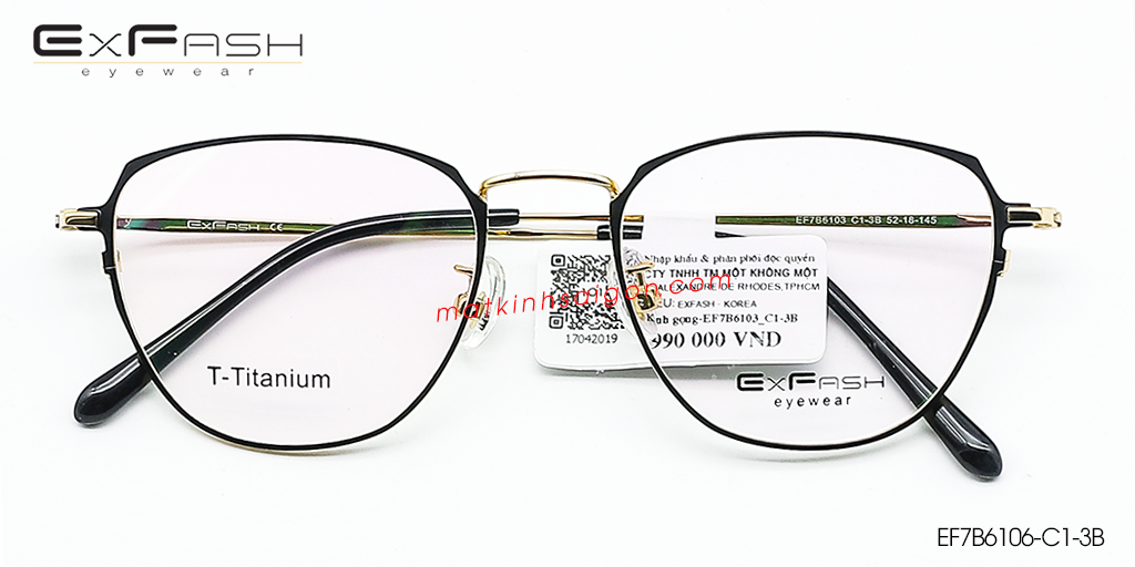 Gọng Kính B-Titanium Exfash EF7B6106-C1-3B - Hover