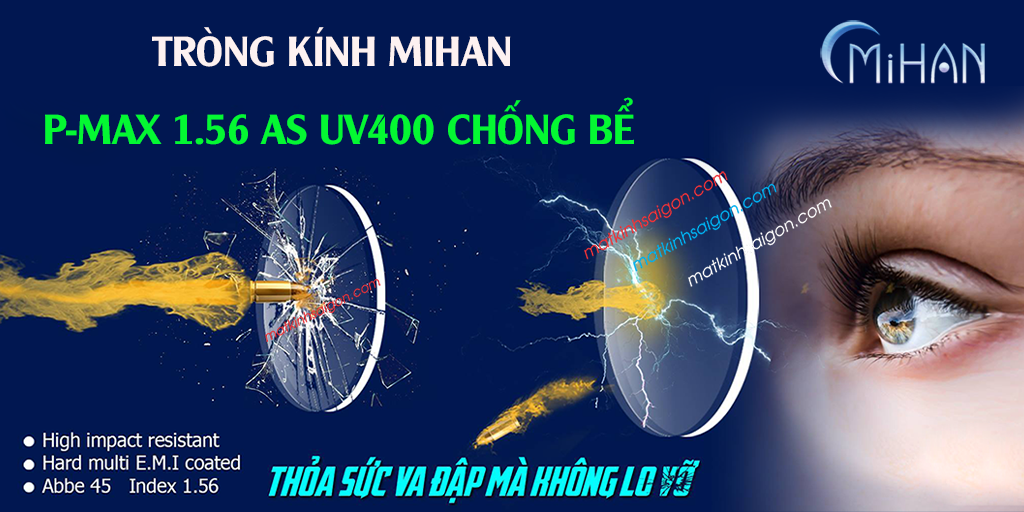 Tròng Kính Chống Bể MIHAN 1.56 Polycarbonate