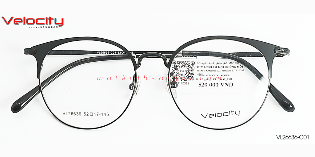 GỌNG KÍNH HỢP KIM VELOCITY VL26636-C01 - Hover
