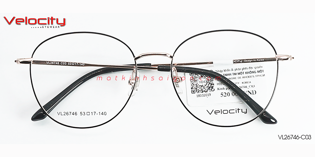 GỌNG KÍNH HỢP KIM VELOCITY VL26746-C03 - Hover