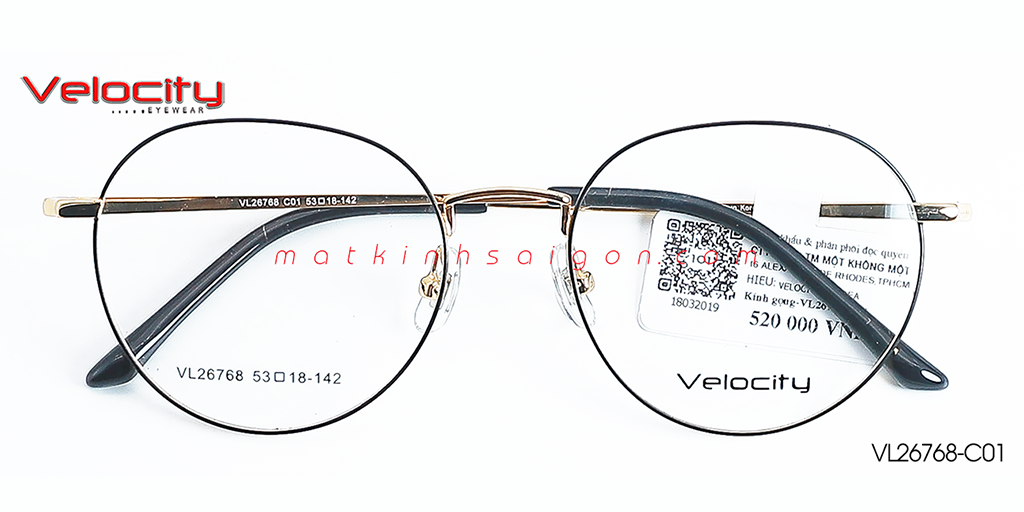 GỌNG KÍNH HỢP KIM VELOCITY VL26768-C01 - Hover