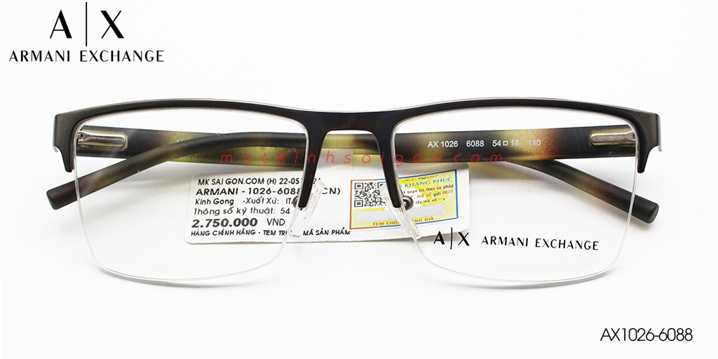 Gọng Kính Hợp Kim Armani Exchange AX1026-6088 - Hover