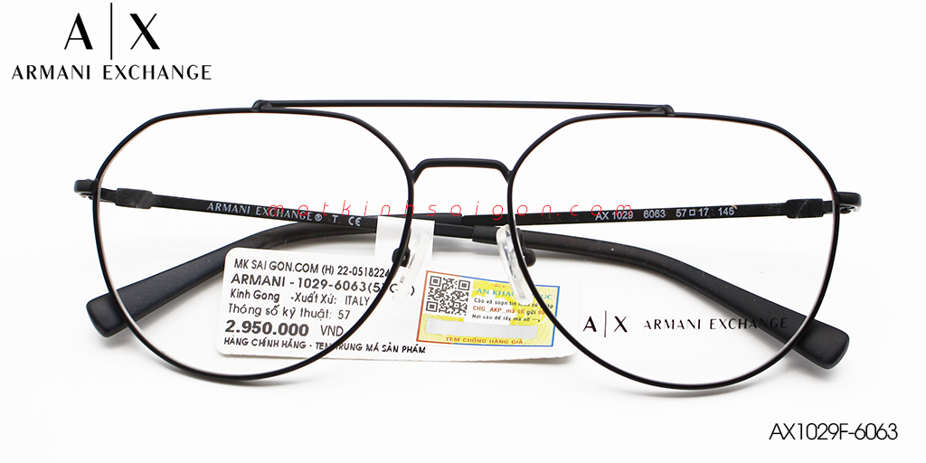 Gọng Kính Hợp Kim Armani Exchange AX1029F-6063 - Hover