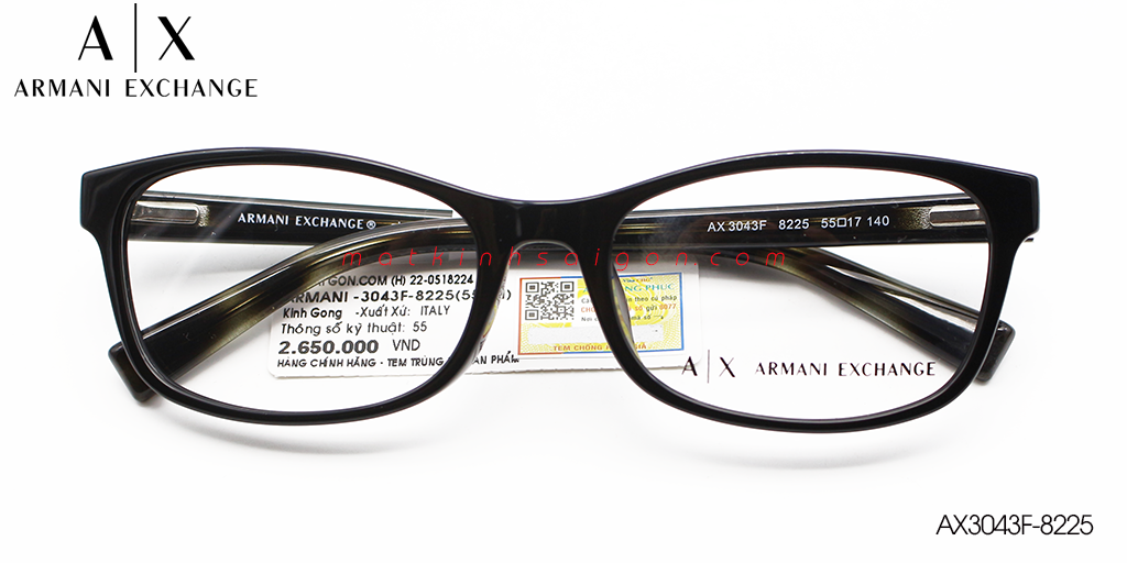 Gọng Kính Nhựa TR90 Armani Exchange AX3043F-8225 - Hover
