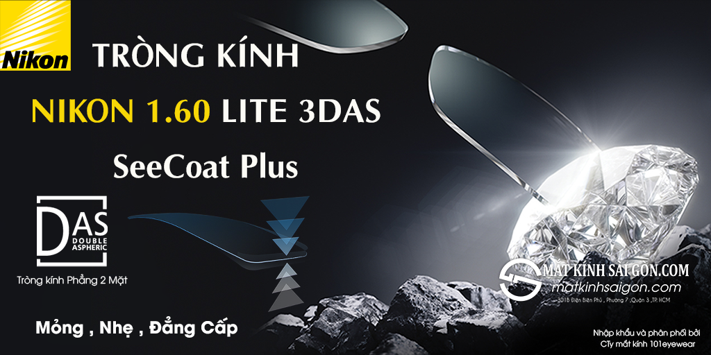 Tròng Kính Nikon 1.60 Lite 3DAS SeeCoat Plus