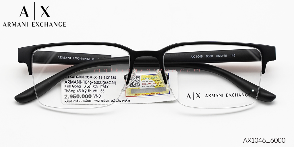 Gọng Kính Hợp Kim Armani Exchange AX1046_6000 - Hover
