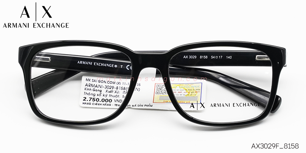 Gọng Kính Nhựa TR90 Armani Exchange AX3029F_8158 - Hover