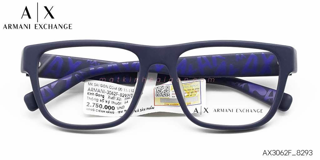 Gọng Kính Nhựa TR90 Armani Exchange AX3062F_8293 - Hover