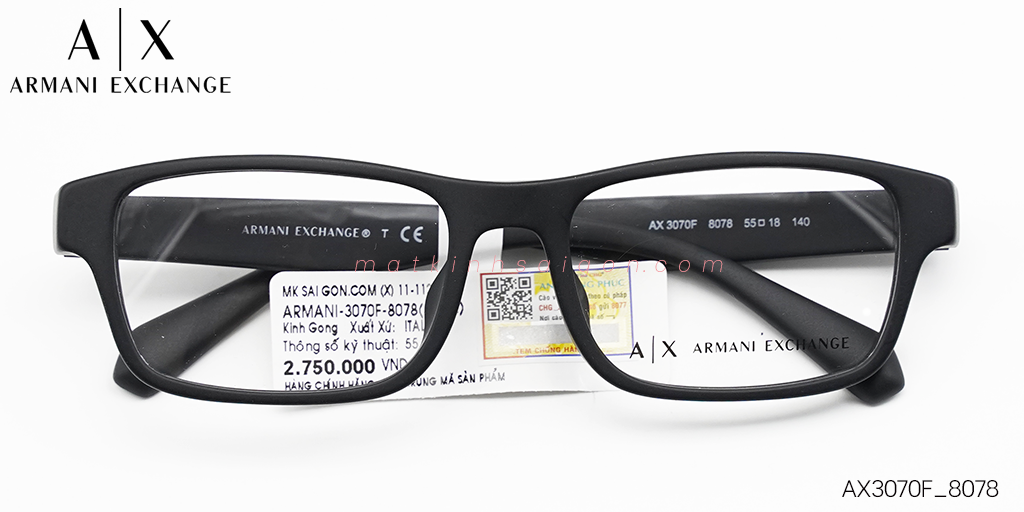 Gọng Kính Nhựa TR90 Armani Exchange AX3070F_8078 - Hover
