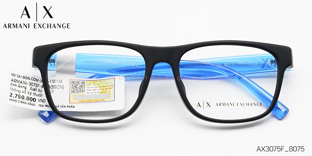 Gọng Kính Nhựa TR90 Armani Exchange AX3075F_8075 - Hover