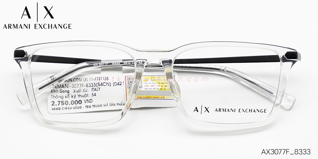 Gọng Kính Nhựa Hợp Kim Armani Exchange AX3077F_8333 - Hover