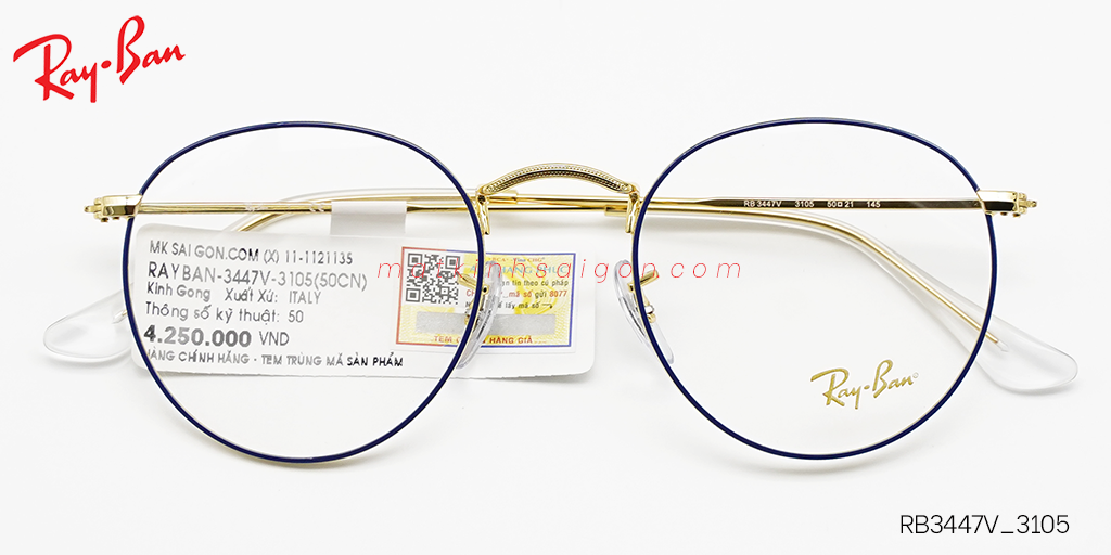 Gọng Kính Hợp Kim Metal RayBan RB3447V_3105 - Hover