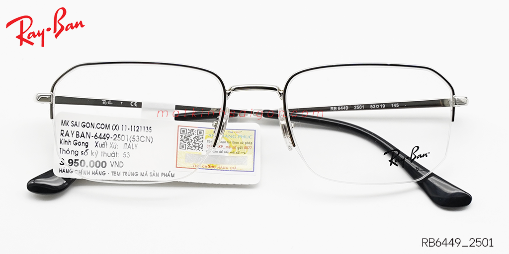 Gọng Kính Hợp Kim Metal RayBan RB6449_2501 - Hover