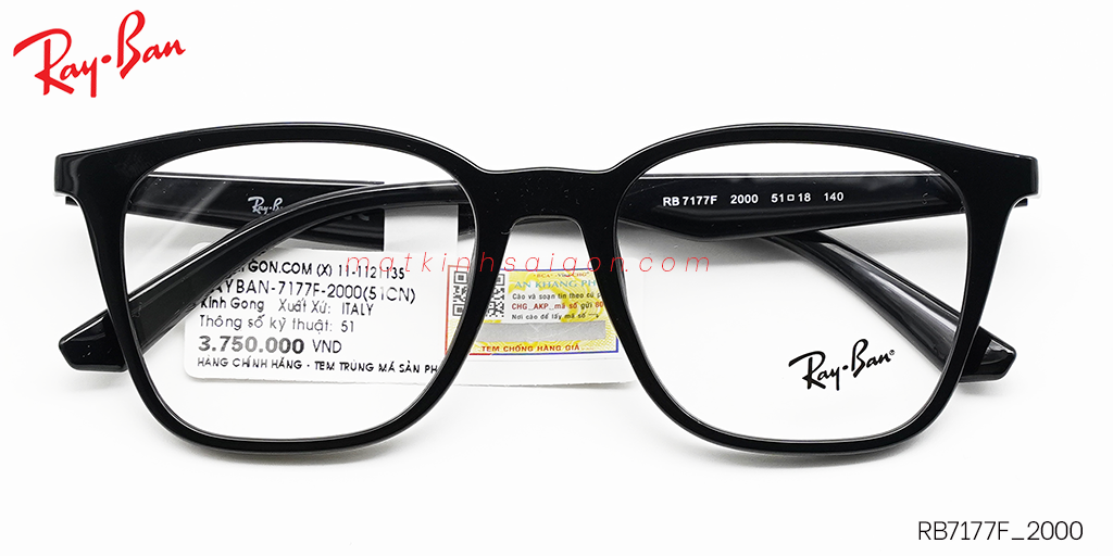 Gọng Kính Nhựa TR90 RayBan RB7177F_2000 - Hover