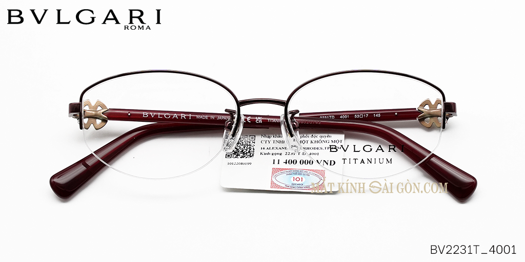Gọng Kính BVLGARI BV2231T 4001 - Hover