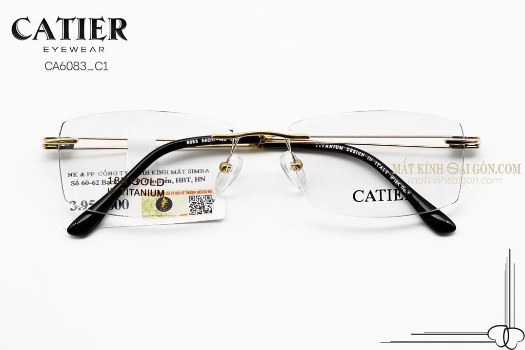 Gọng Kính Khoan Catier CA6083 C1 - Hover