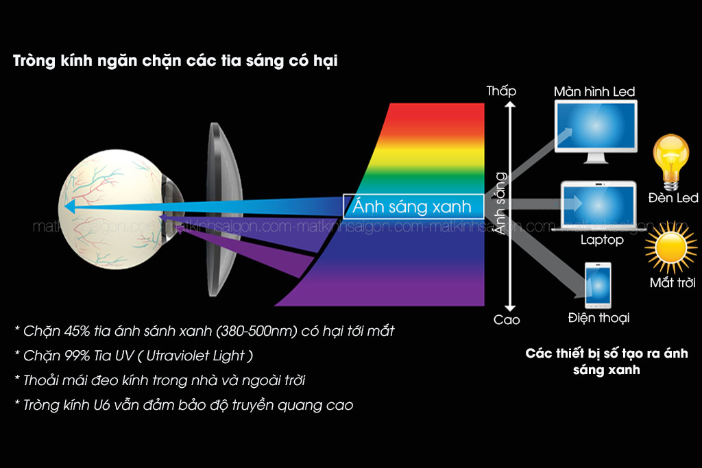 Tròng Kính 1.67 Chemi U6 BLUE LIGHT CUT - Hover