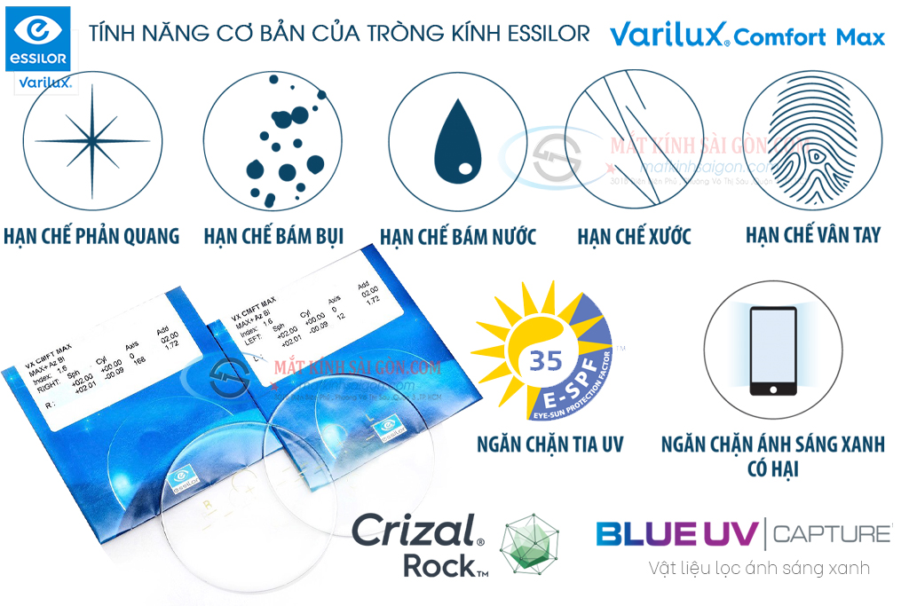 Tròng Kính Đa Tròng 1.60 Essilor Varilux Comfort Max - Hình 4