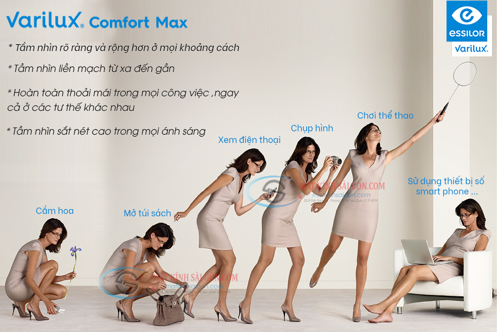 Tròng Kính Đa Tròng 1.60 Essilor Varilux Comfort Max - Hover