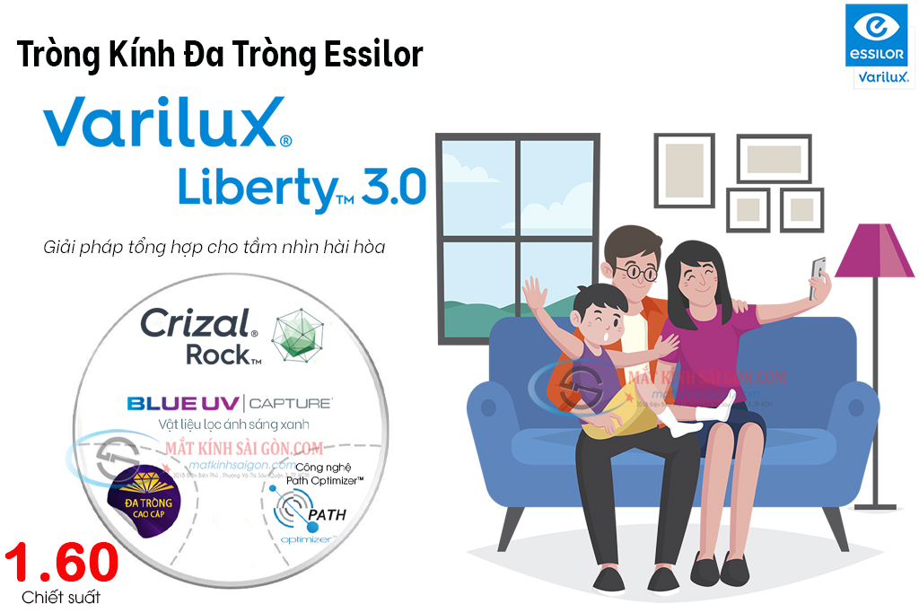 Tròng Kính Đa Tròng 1.60 Essilor Varilux Liberty 3.0