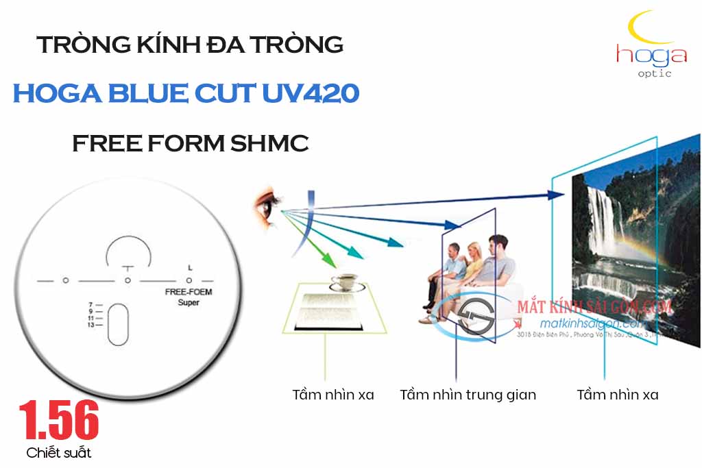 ĐA TRÒNG HOGA 1.56 FREE FORM BLUE CUT
